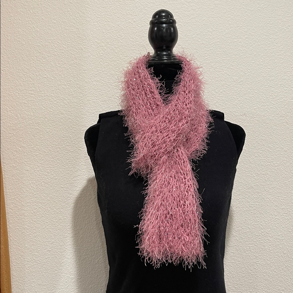 Pink Fuzzy Scarf - Picture 4 of 6